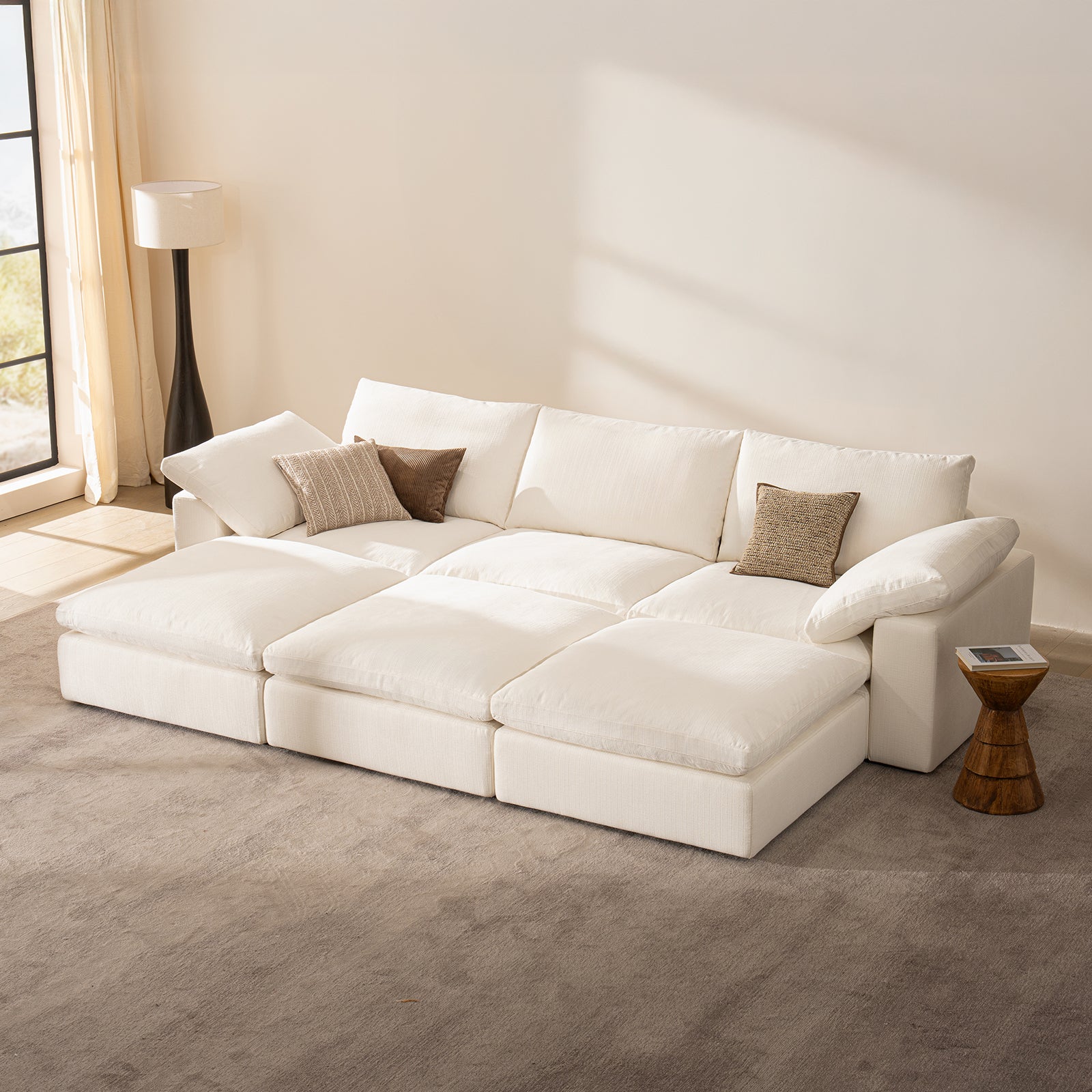 Cloud Couch Oversized Modular Sectional Sofa True Relax Comfy Couches Wide&Deep Seat Sofas for Living Room Metal Frame Furniture Sets