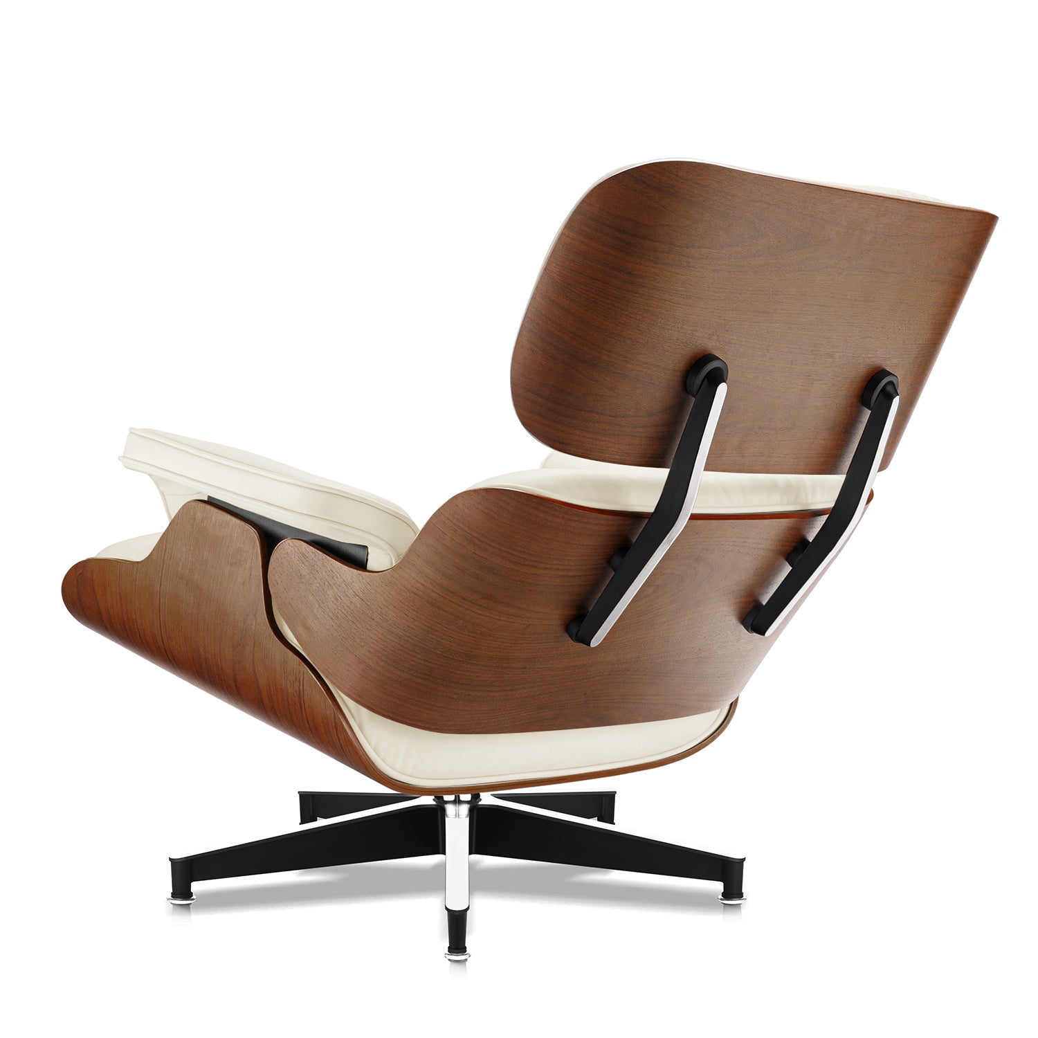 Mid-Century Lounge Chair and Ottoman - Taller - White