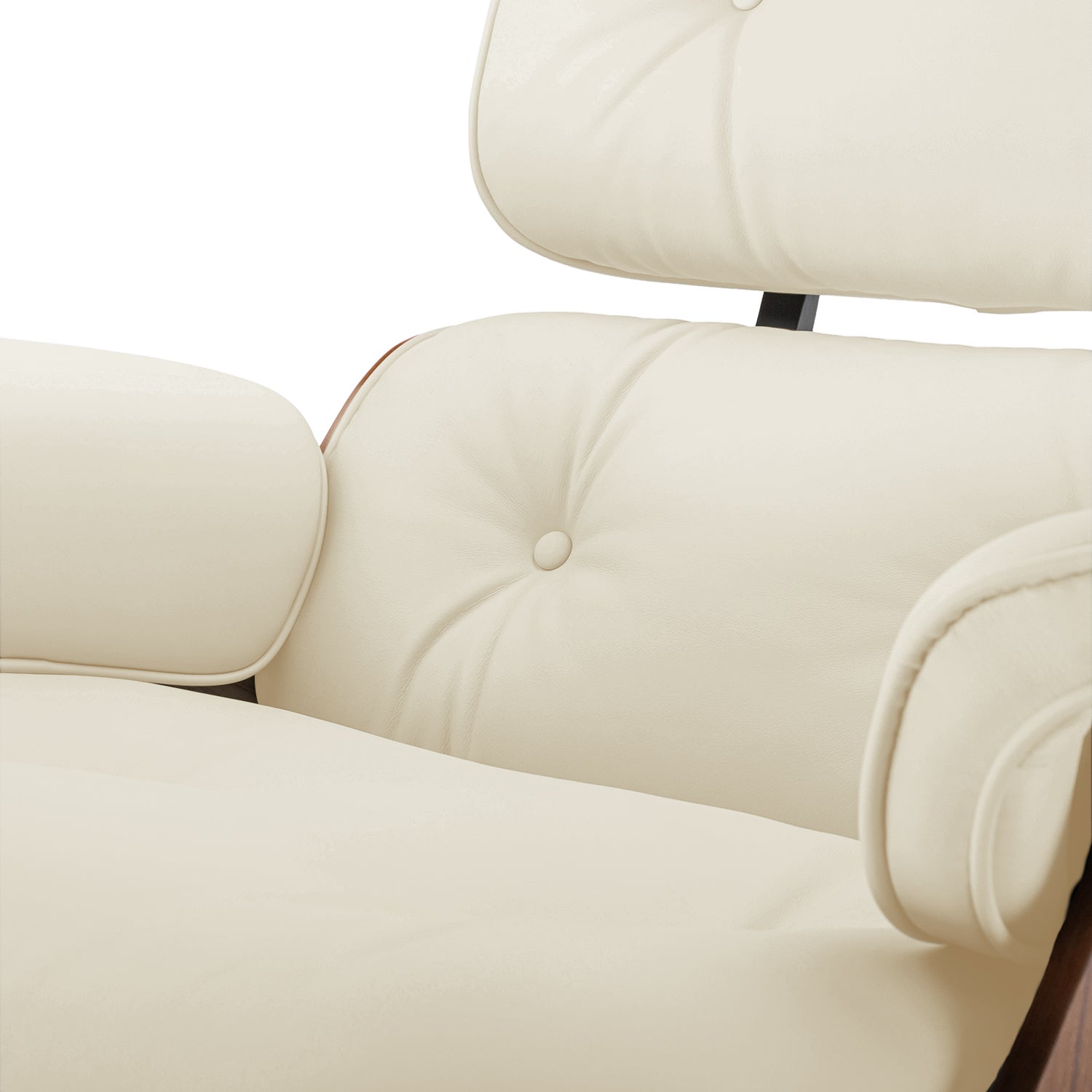 Mid-Century Lounge Chair and Ottoman - Taller - White