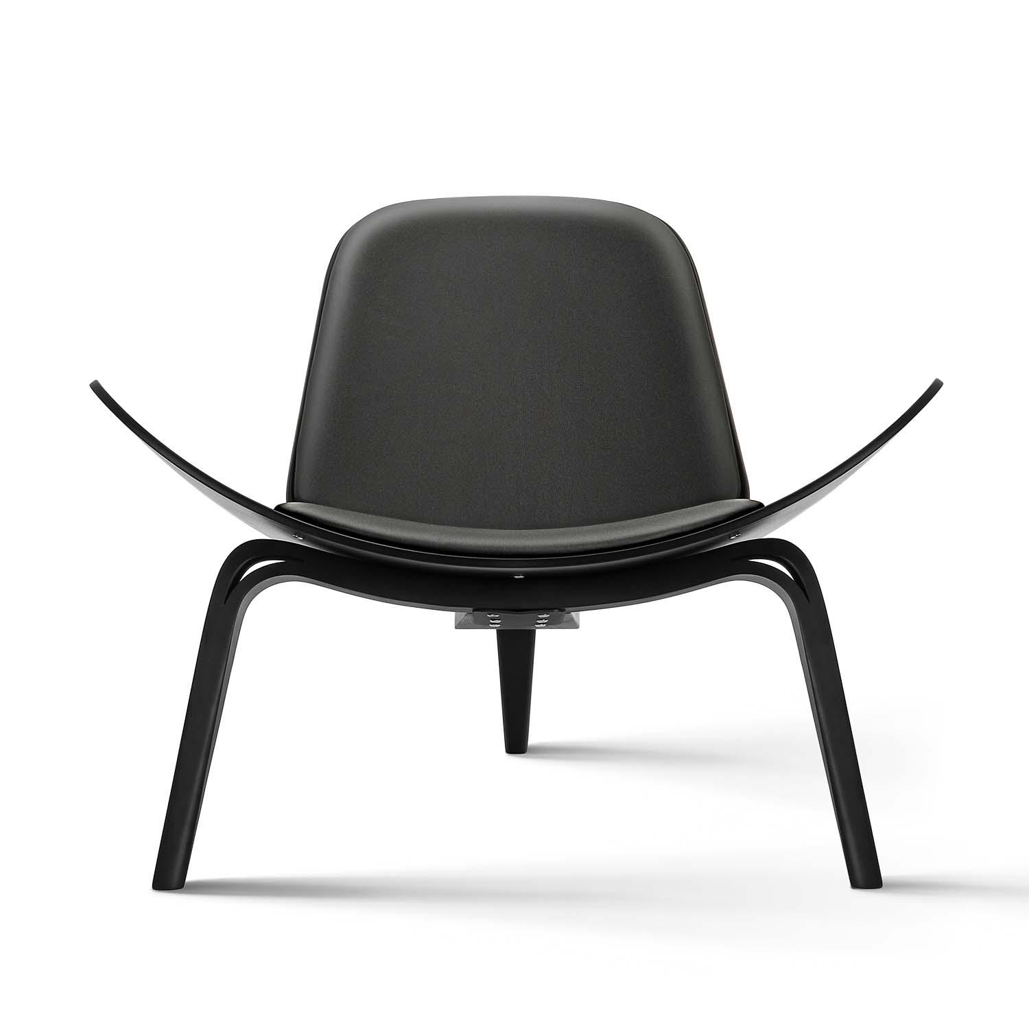 Mid Century Modern Shell Lounge Chair - Black