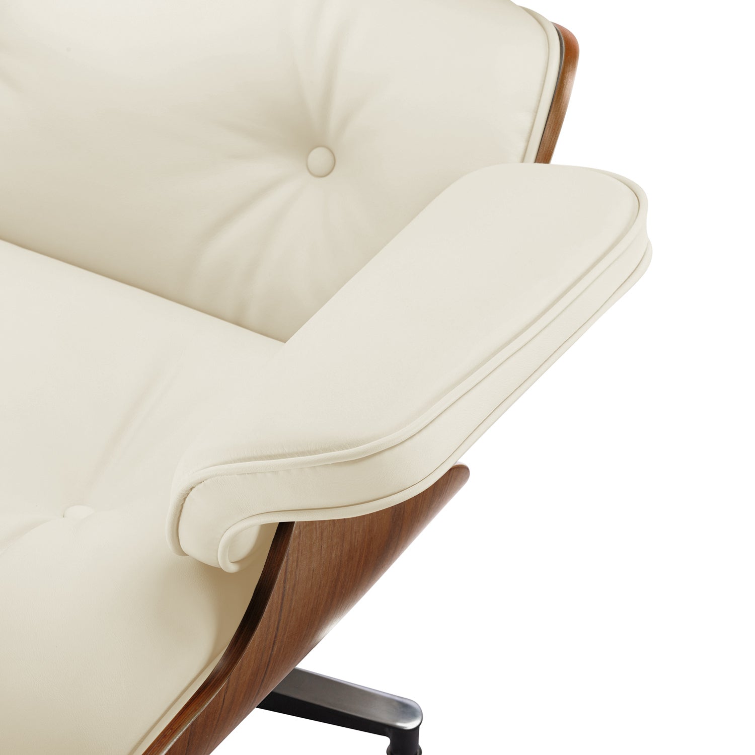 Mid-Century Lounge Chair and Ottoman - Taller - White