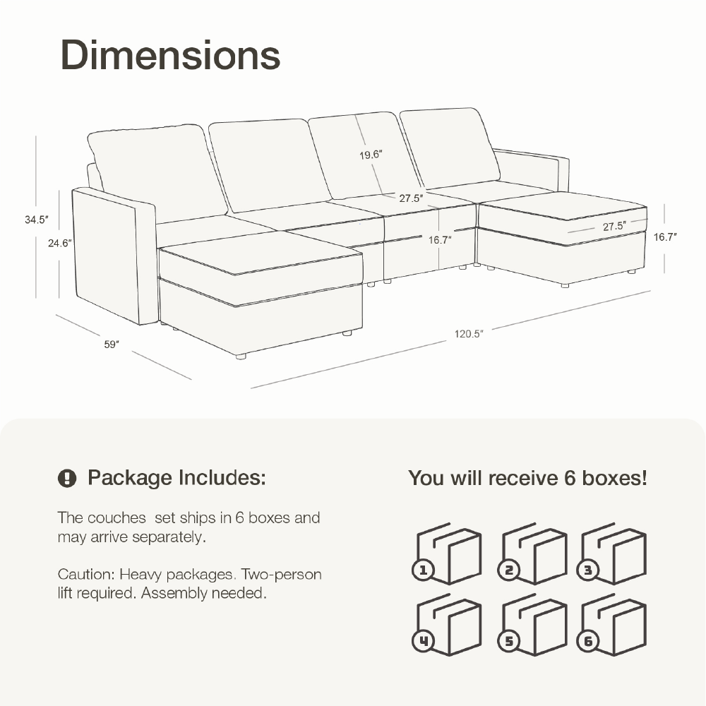 6 Seats Modular Couch-Vorthio