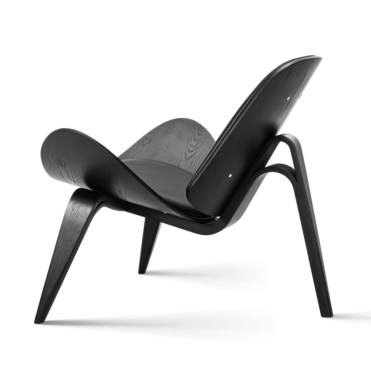Mid Century Modern Shell Lounge Chair - Black