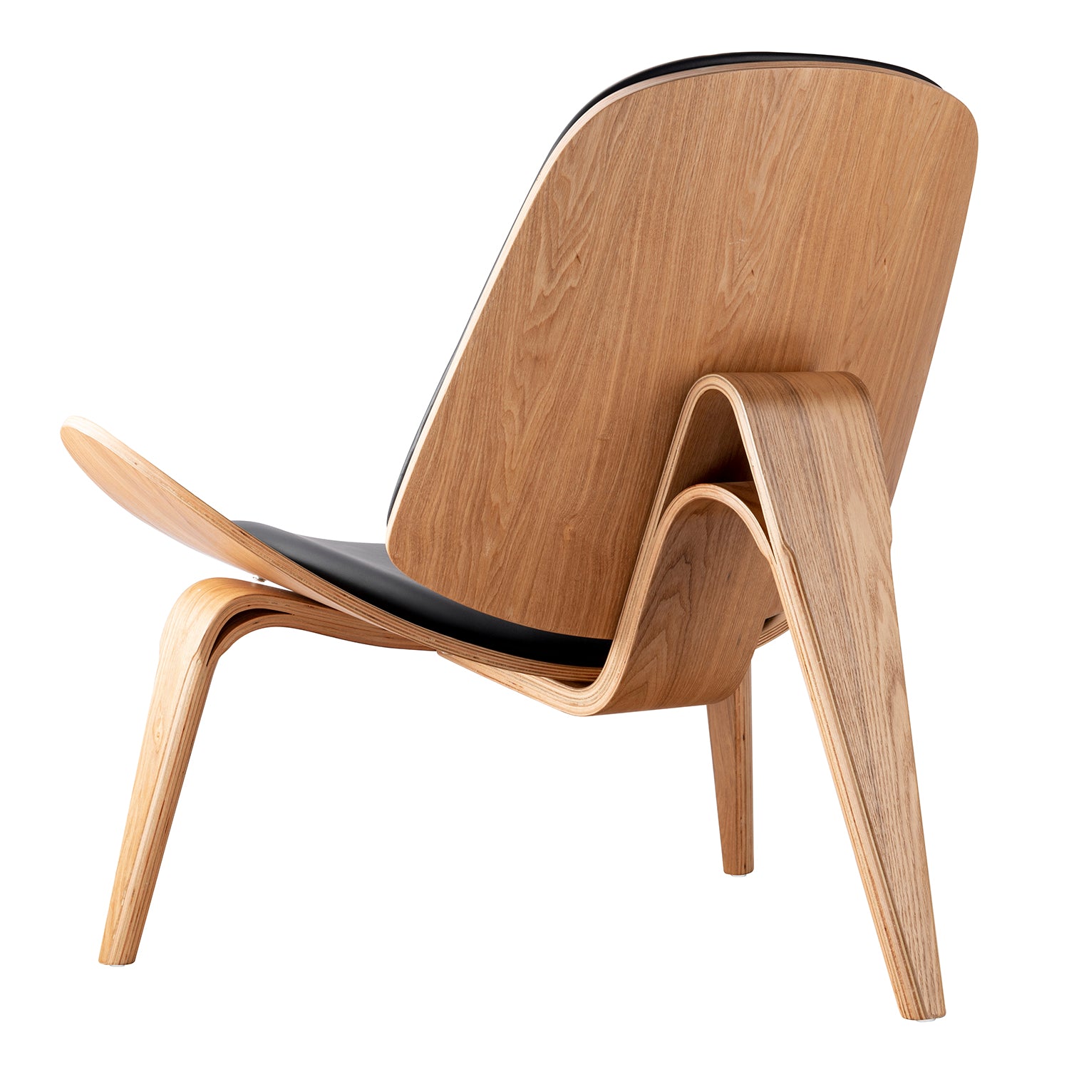 Mid Century Modern Shell Lounge Chair - Black