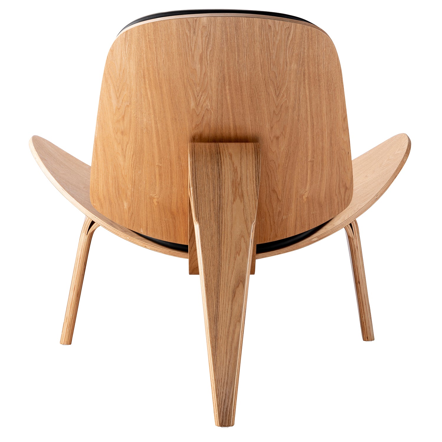 Mid Century Modern Shell Lounge Chair - Black