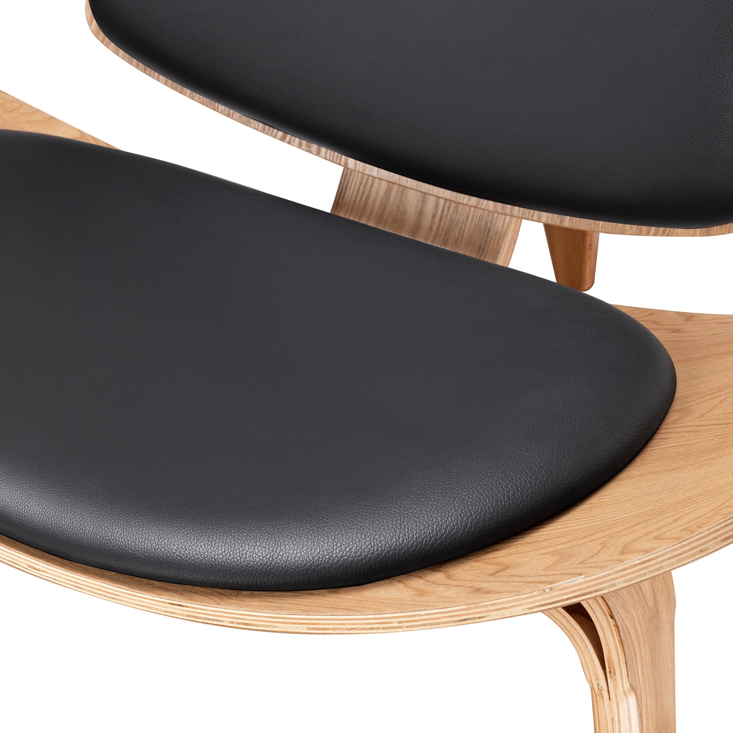 Mid Century Modern Shell Lounge Chair - Black