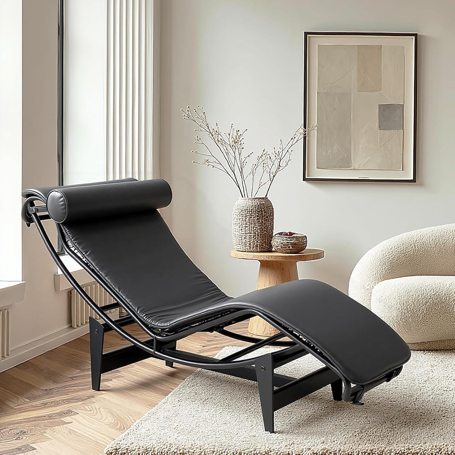 LC-4 Chaise Lounge Chair Floating Chair-Black
