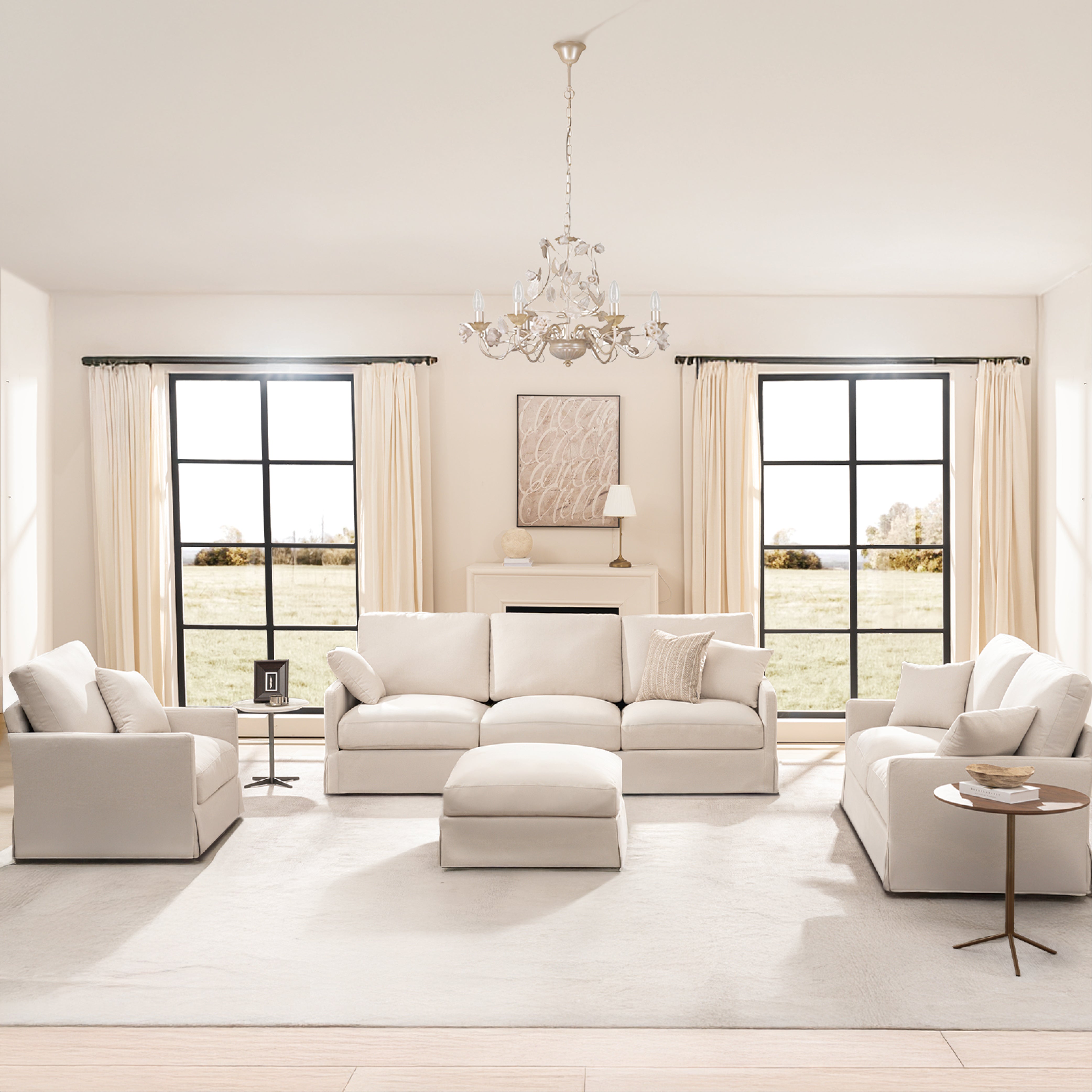 Cloud Couch 1+2+3+1 Set 6 Seater Sofa with Ottoman - Vorthio