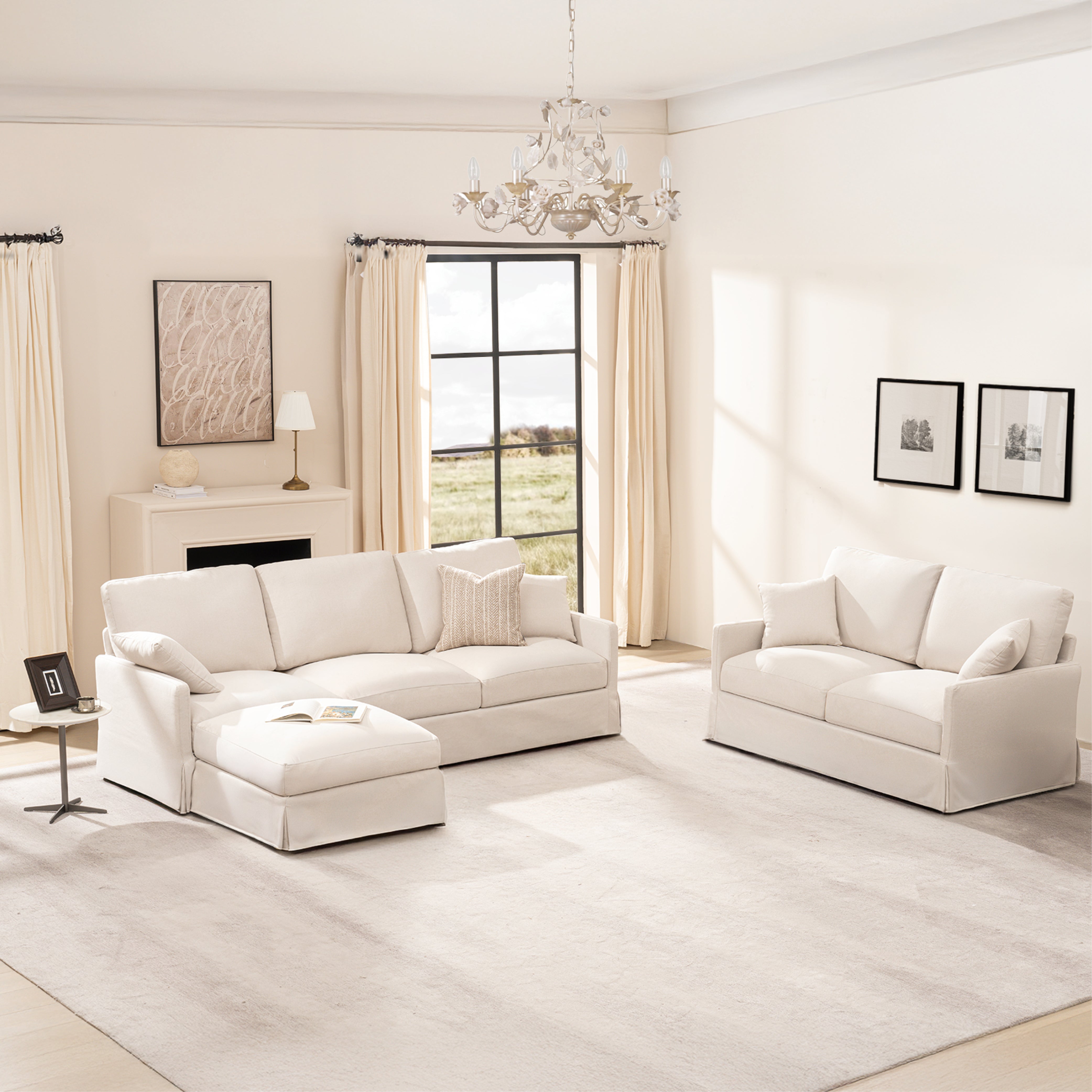 Cloud Couch 2+3+1 Set 5 Seater Sofa with Ottoman - Vorthio