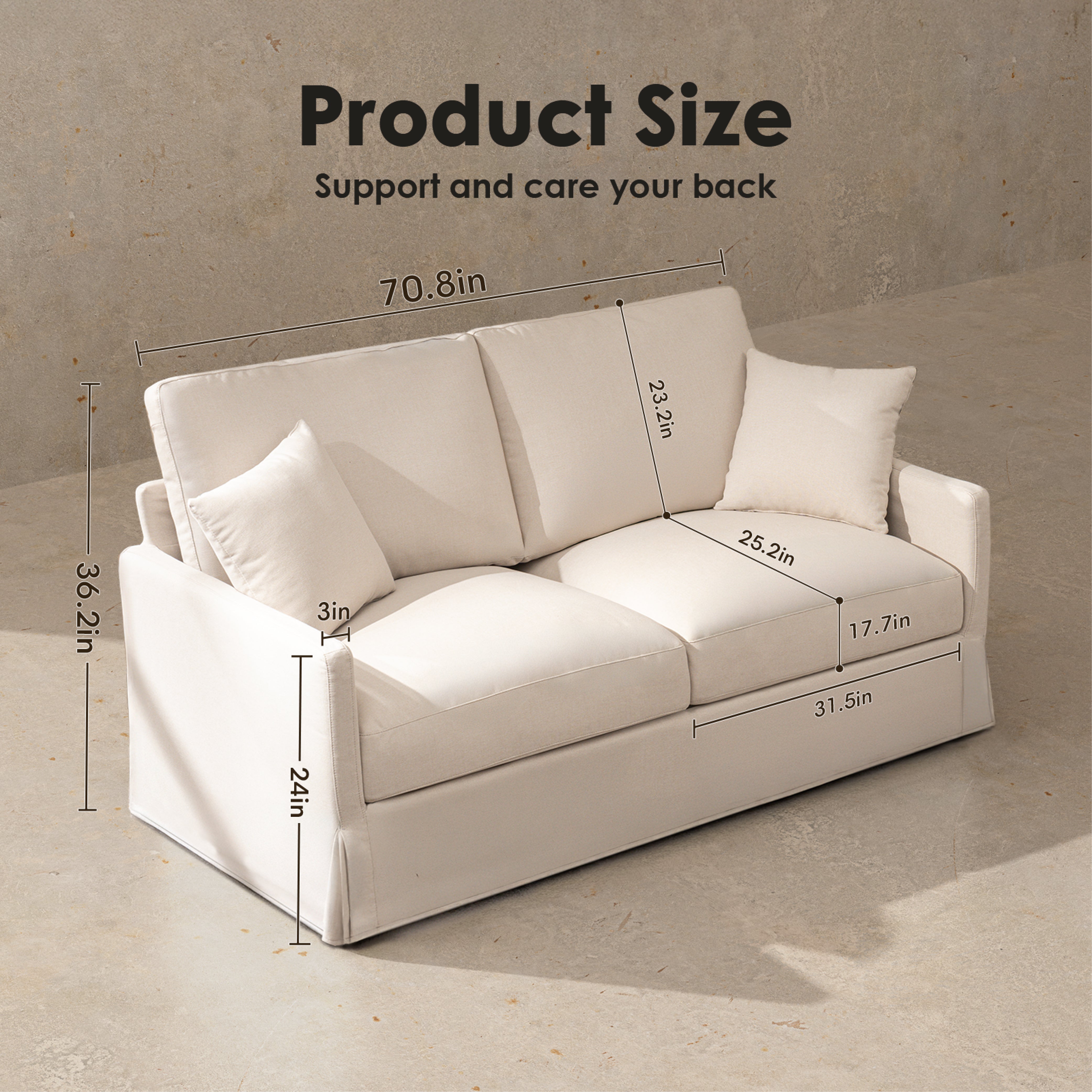 Cloud Couch 2+3+1 Set 5 Seater Sofa with Ottoman - Vorthio