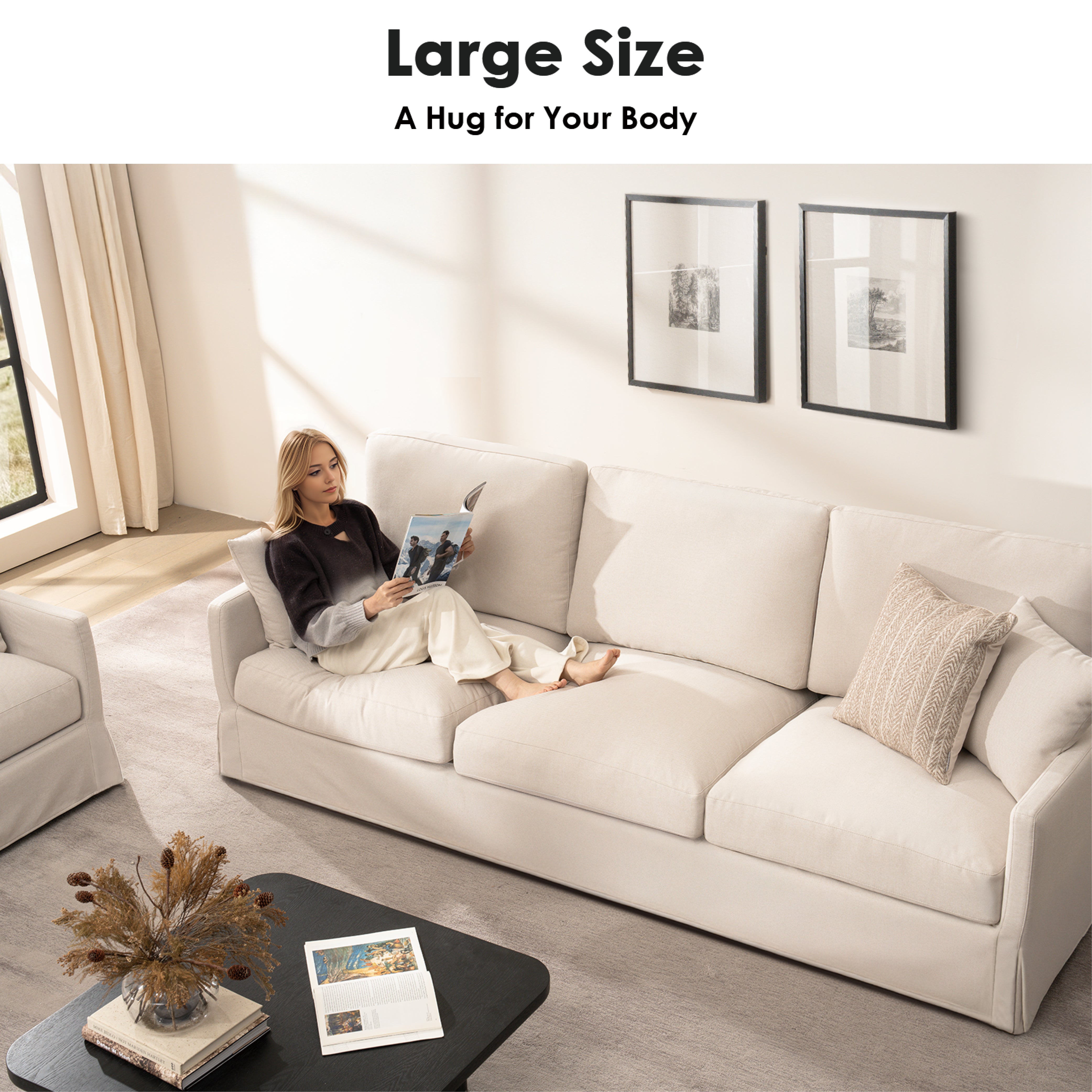 Cloud Couch 2+3+1 Set 5 Seater Sofa with Ottoman - Vorthio