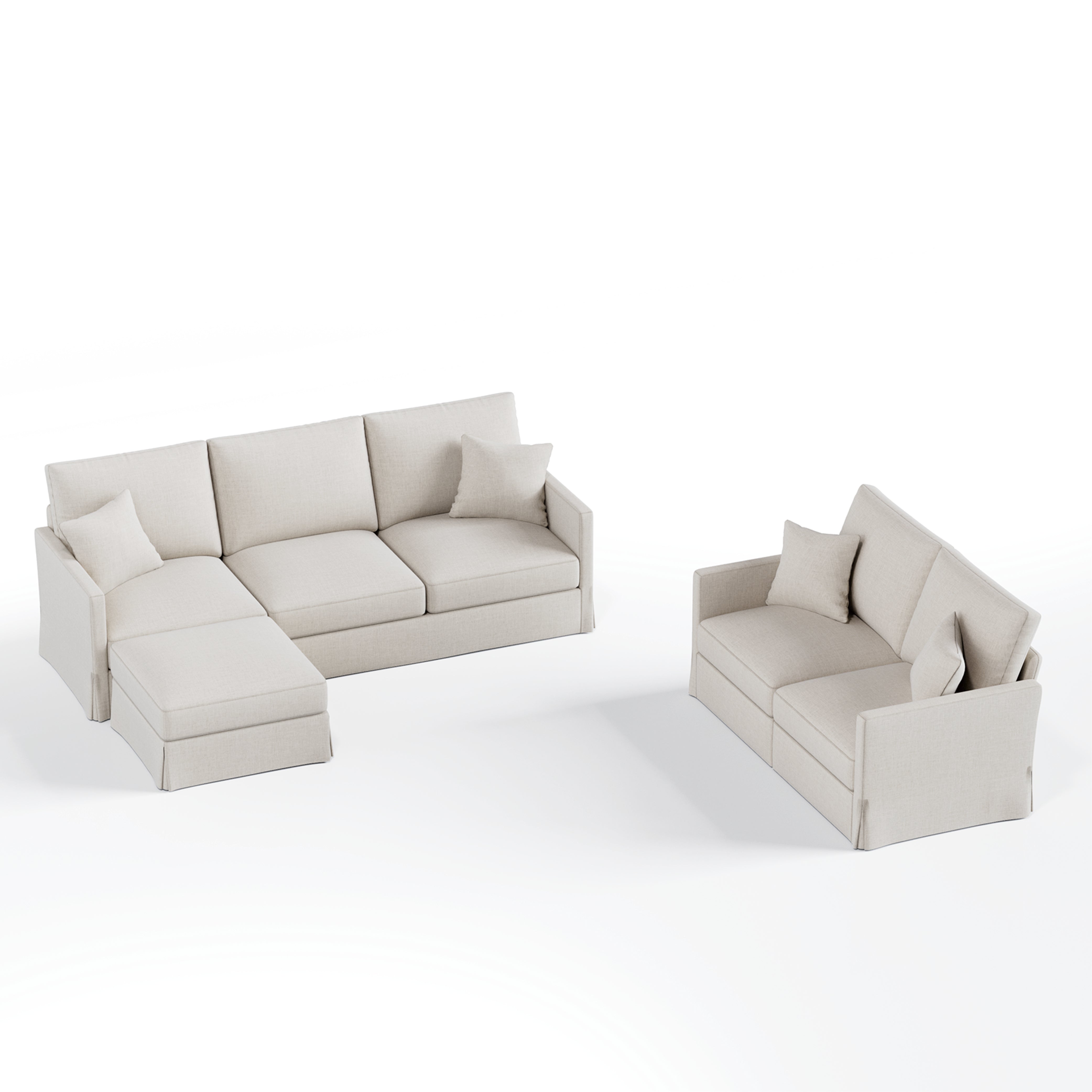 Cloud Couch 2+3+1 Set 5 Seater Sofa with Ottoman - Vorthio