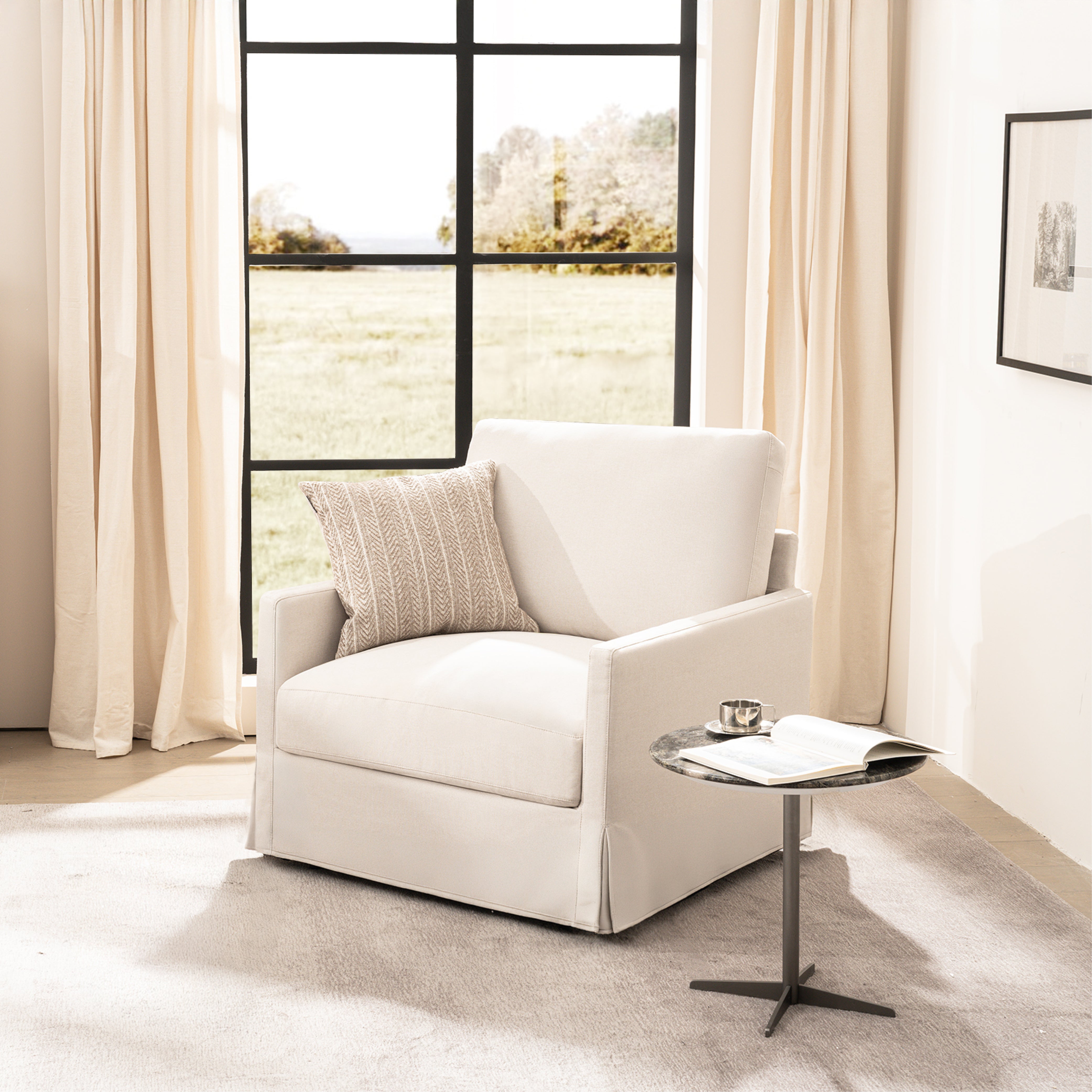 Cloud Couch Single Seater Sofa with Ottoman - Vorthio