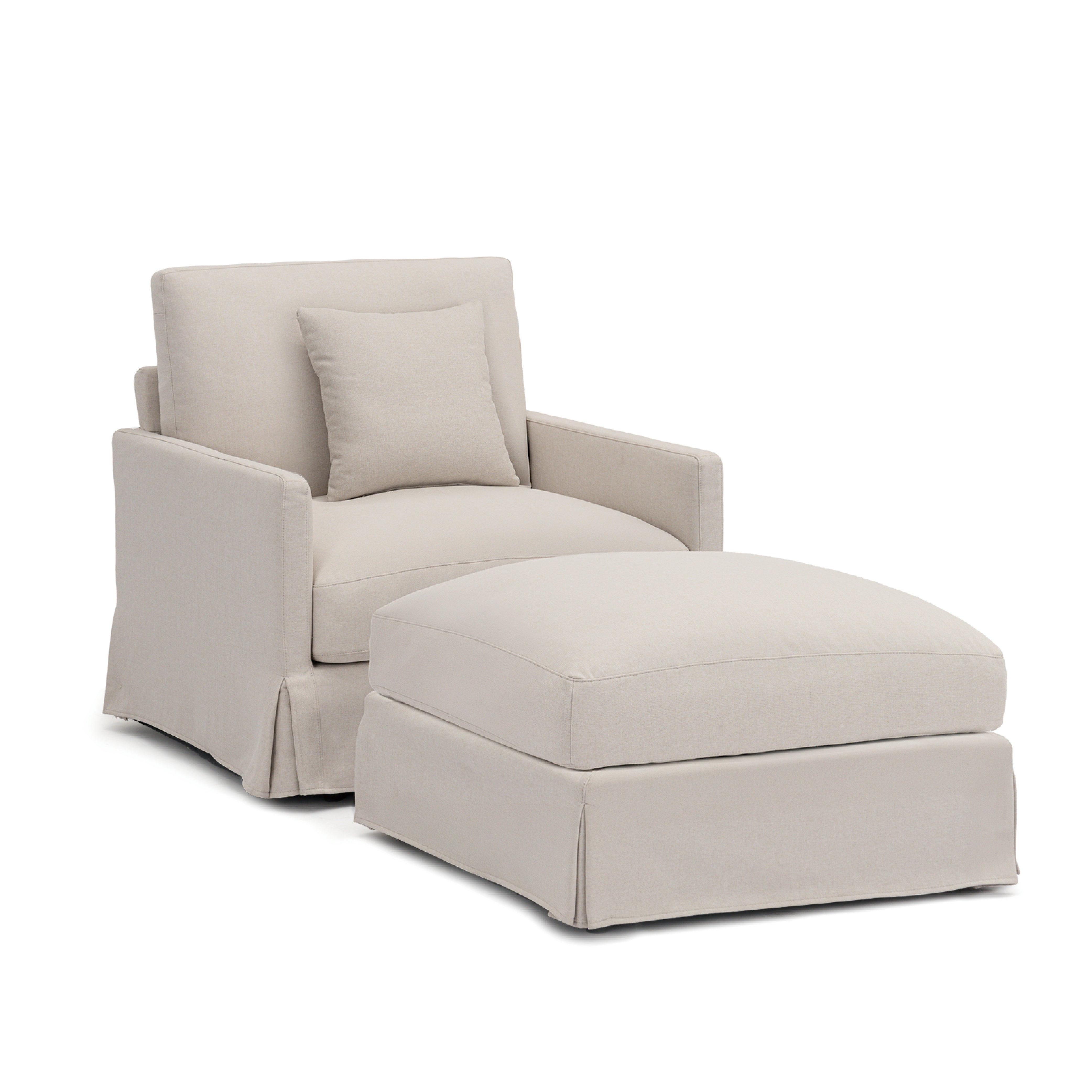 Cloud Couch Single Seater Sofa with Ottoman - Vorthio