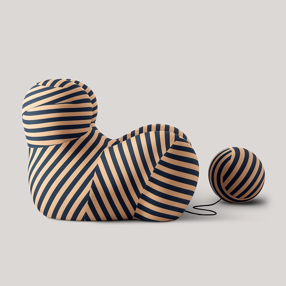 Lazy Sofa Chair with Round Ottoman, Mother's Embrace Modern Single Sofa Couch - Vorthio