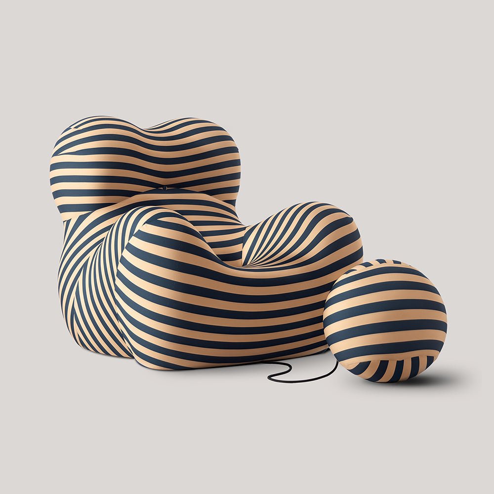 Lazy Sofa Chair with Round Ottoman, Mother's Embrace Modern Single Sofa Couch - Vorthio