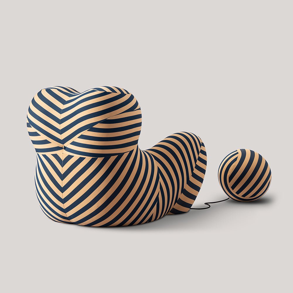 Lazy Sofa Chair with Round Ottoman, Mother's Embrace Modern Single Sofa Couch - Vorthio