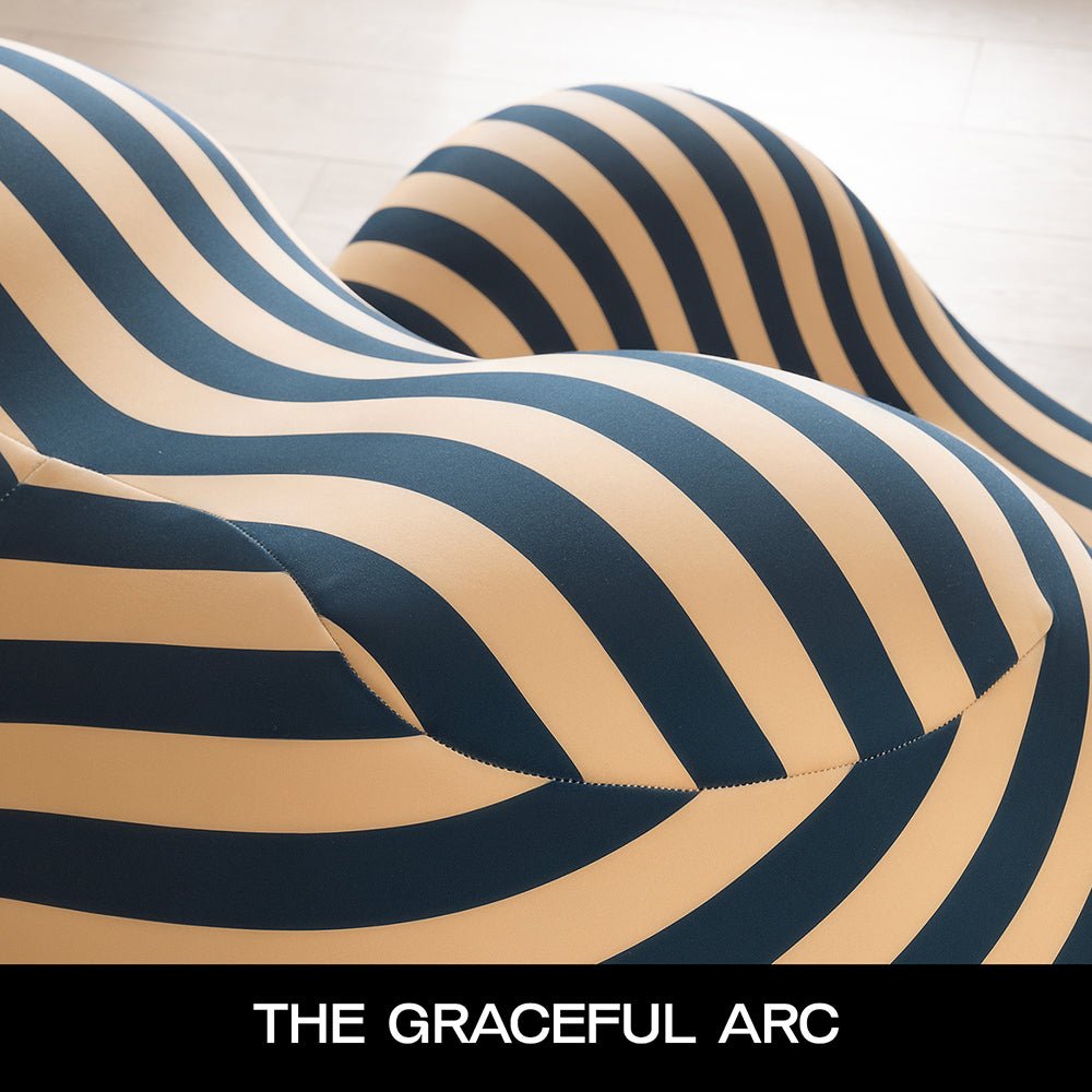 Lazy Sofa Chair with Round Ottoman, Mother's Embrace Modern Single Sofa Couch - Vorthio