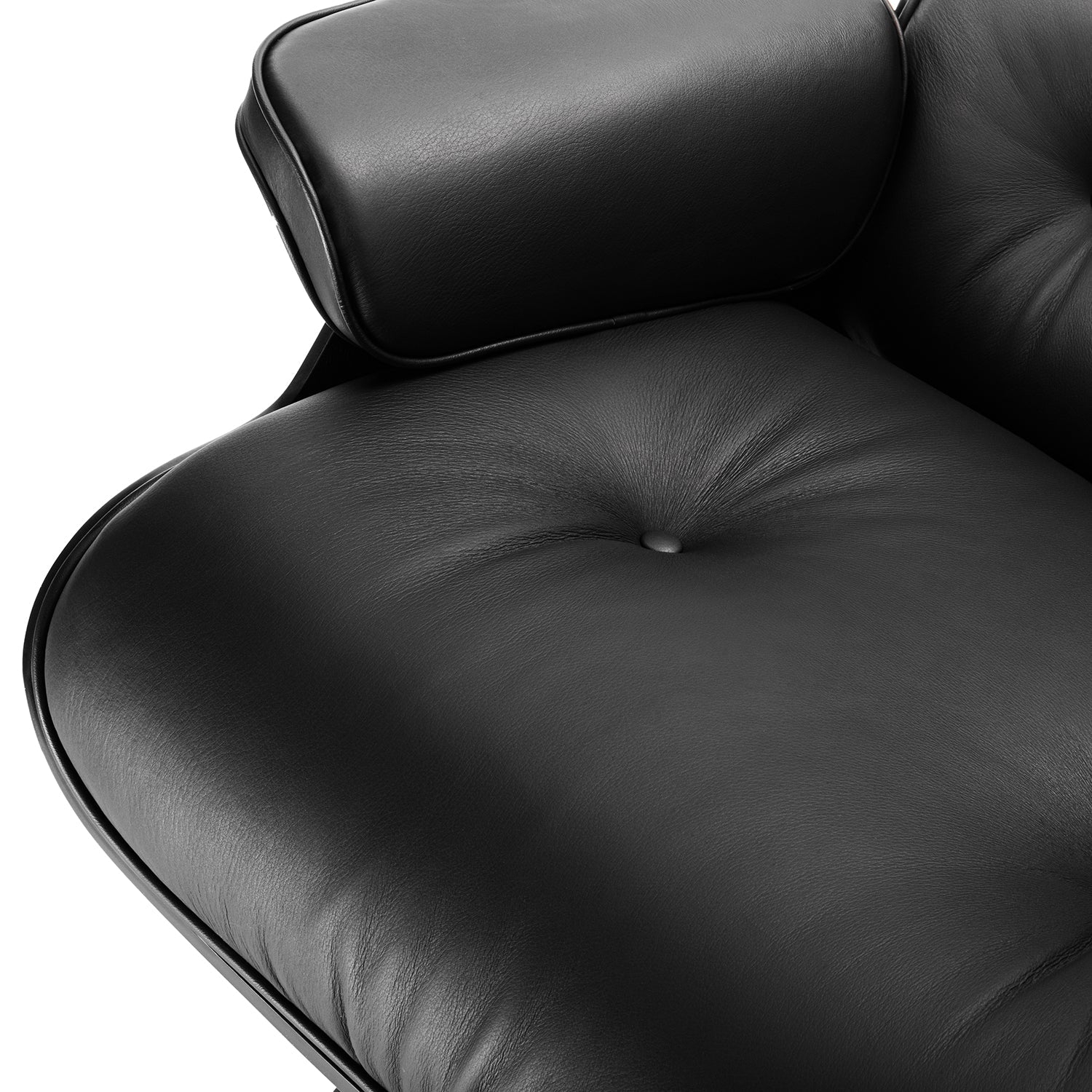 Mid - Century Lounge Chair and Ottoman - A+ Premium Taller Ebony - Black - Vorthio