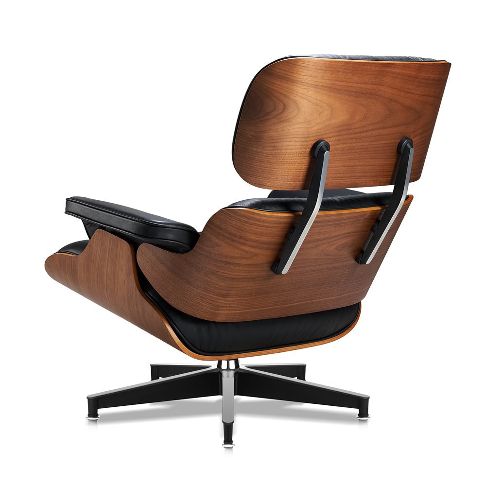 Mid - Century Lounge Chair and Ottoman - Standard - Black - Vorthio