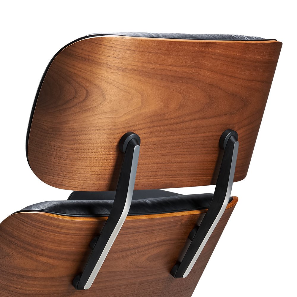 Mid - Century Lounge Chair and Ottoman - Standard - Black - Vorthio