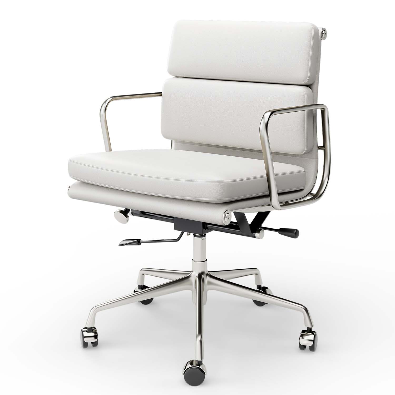 Ribbed Office Chair - Mid Back - White