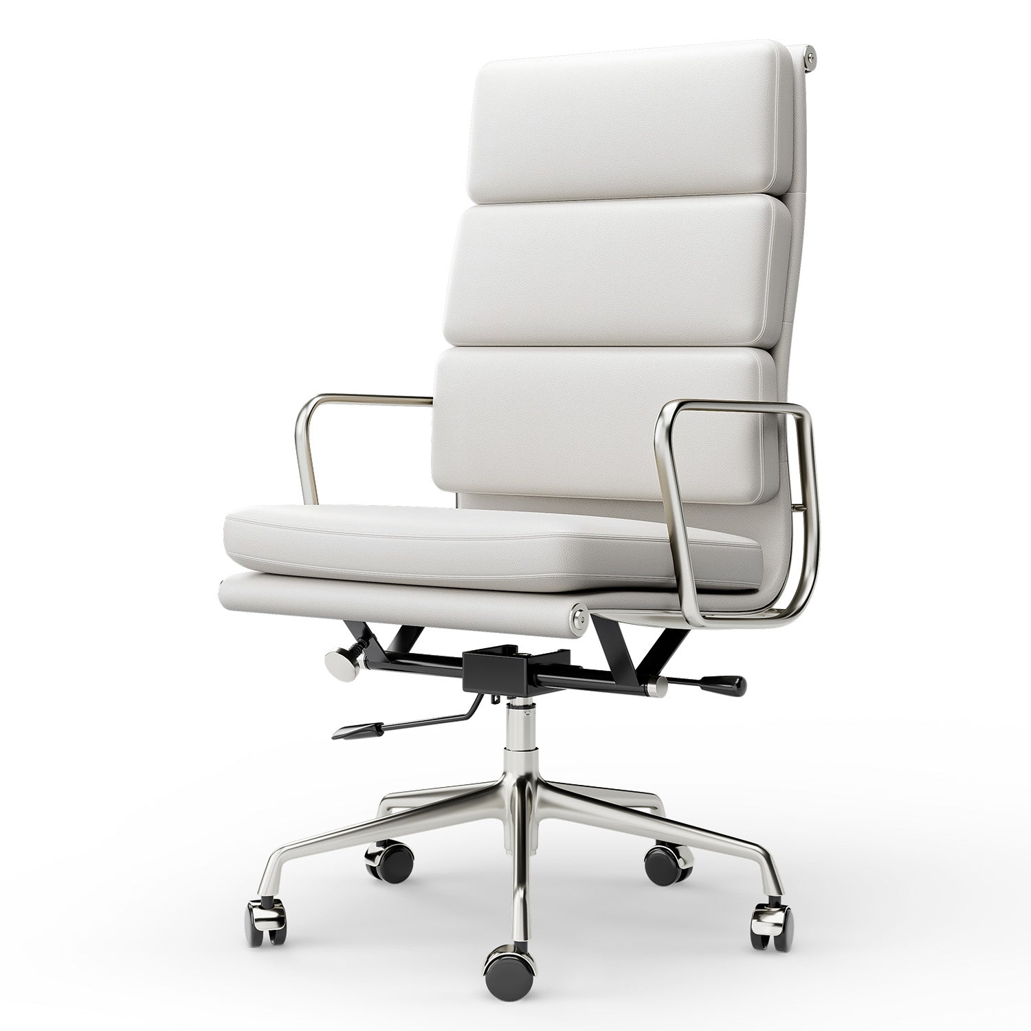 Ribbed Office Chair - High Back - White