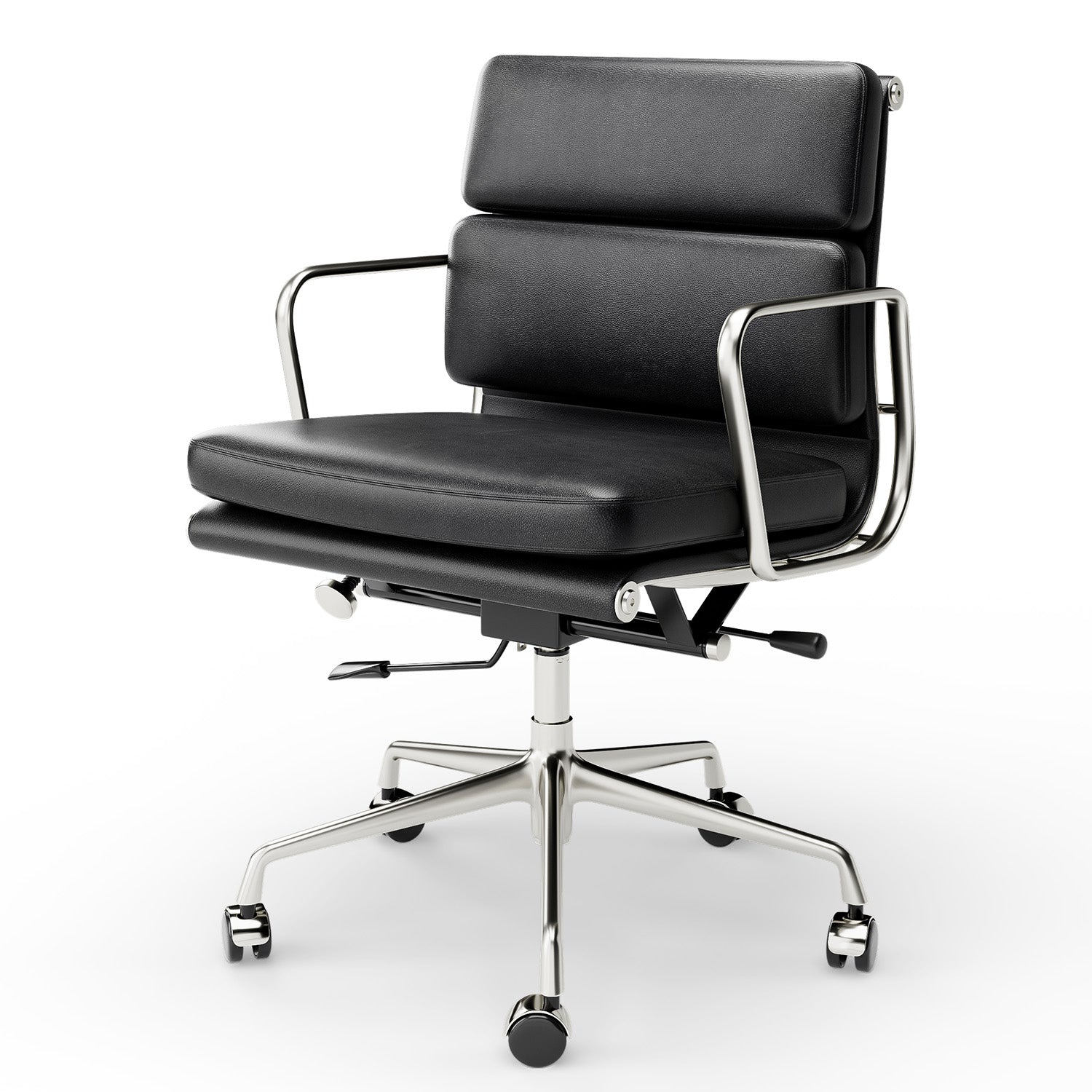 Ribbed Office Chair - Mid Back - Black