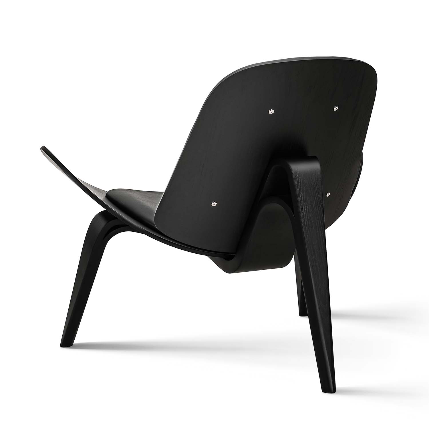 Mid Century Modern Shell Lounge Chair - Black