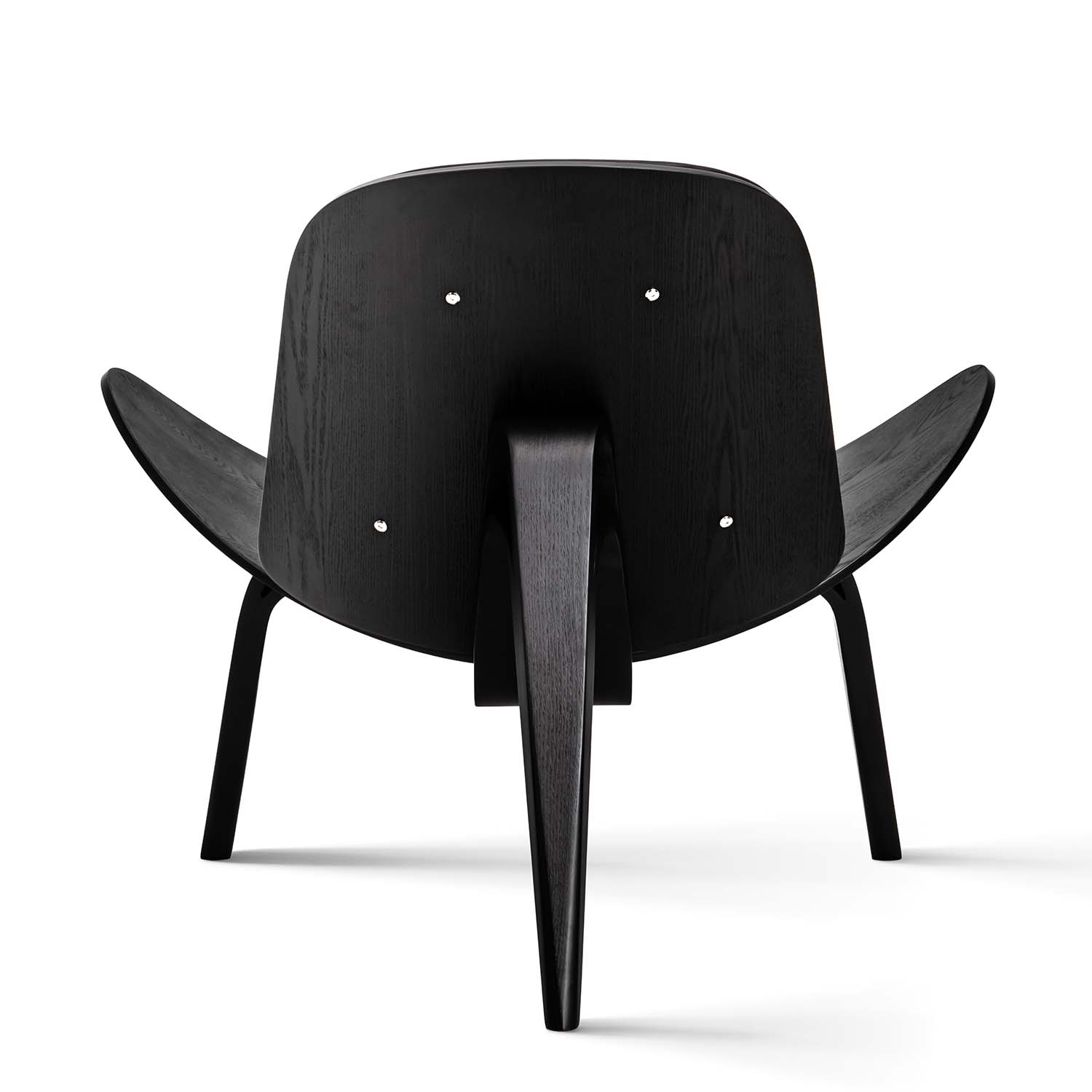 Mid Century Modern Shell Lounge Chair - Black