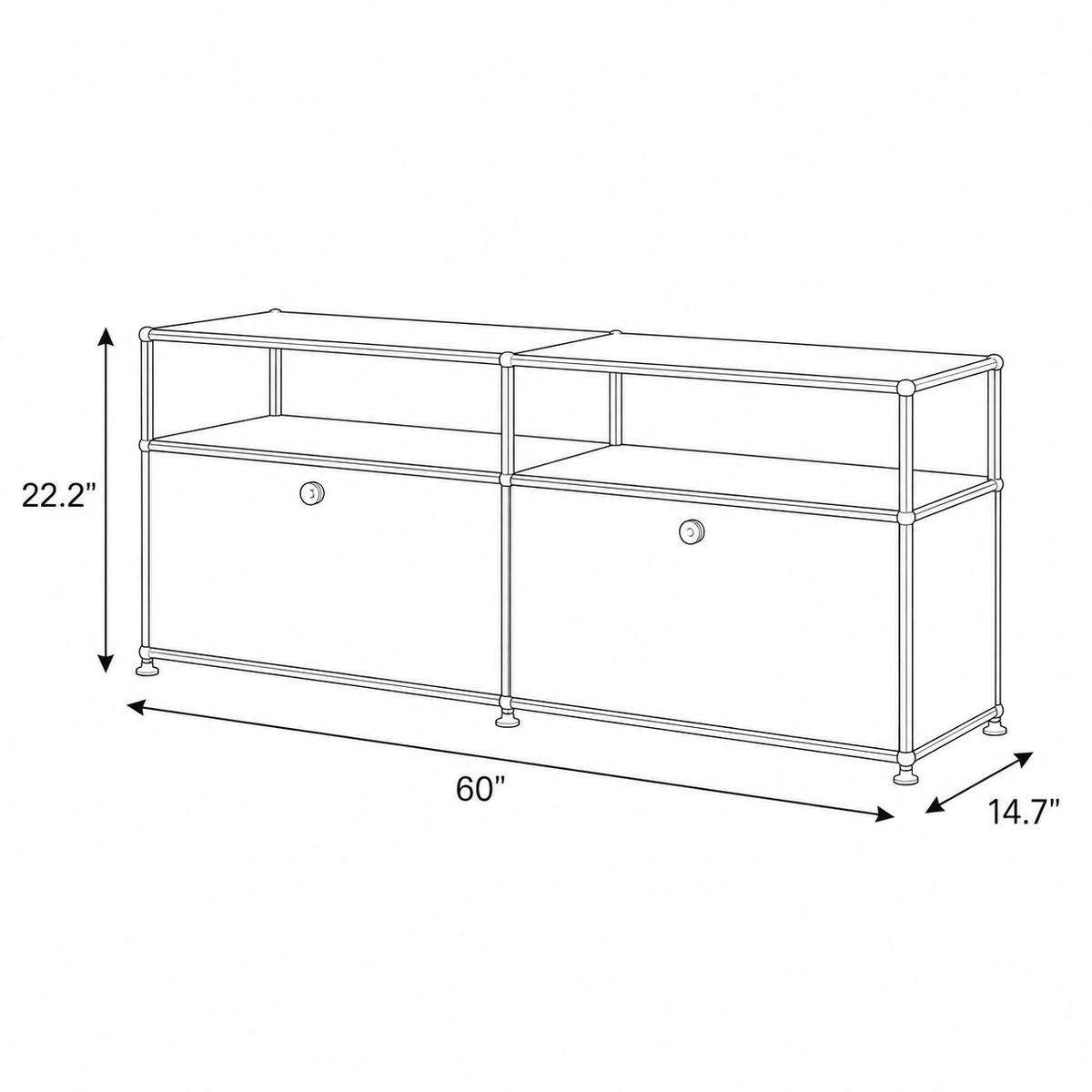 60" Modular Metal Storage Cabinet media (O2)