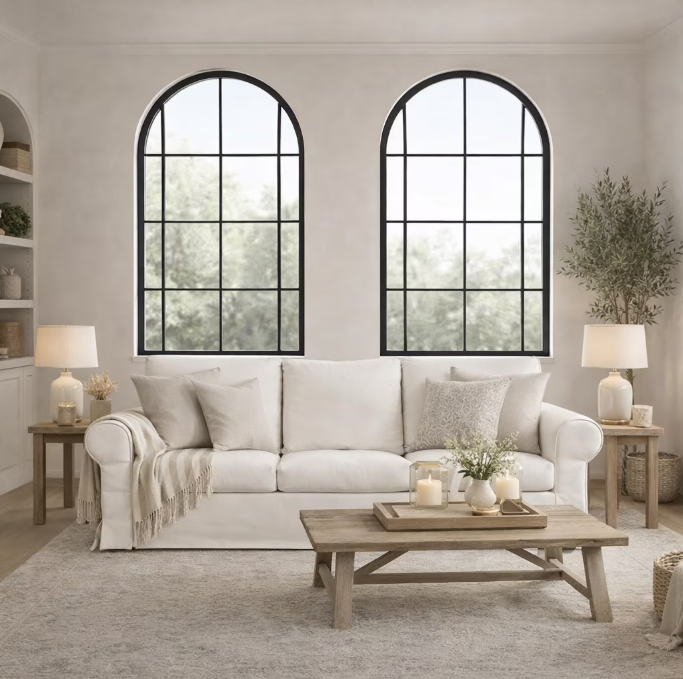 89" Farmhouse 3-Seater Sofa, Deep Seat Couch with High Back Support, Washable Removable Cover, Rolled Arms, White