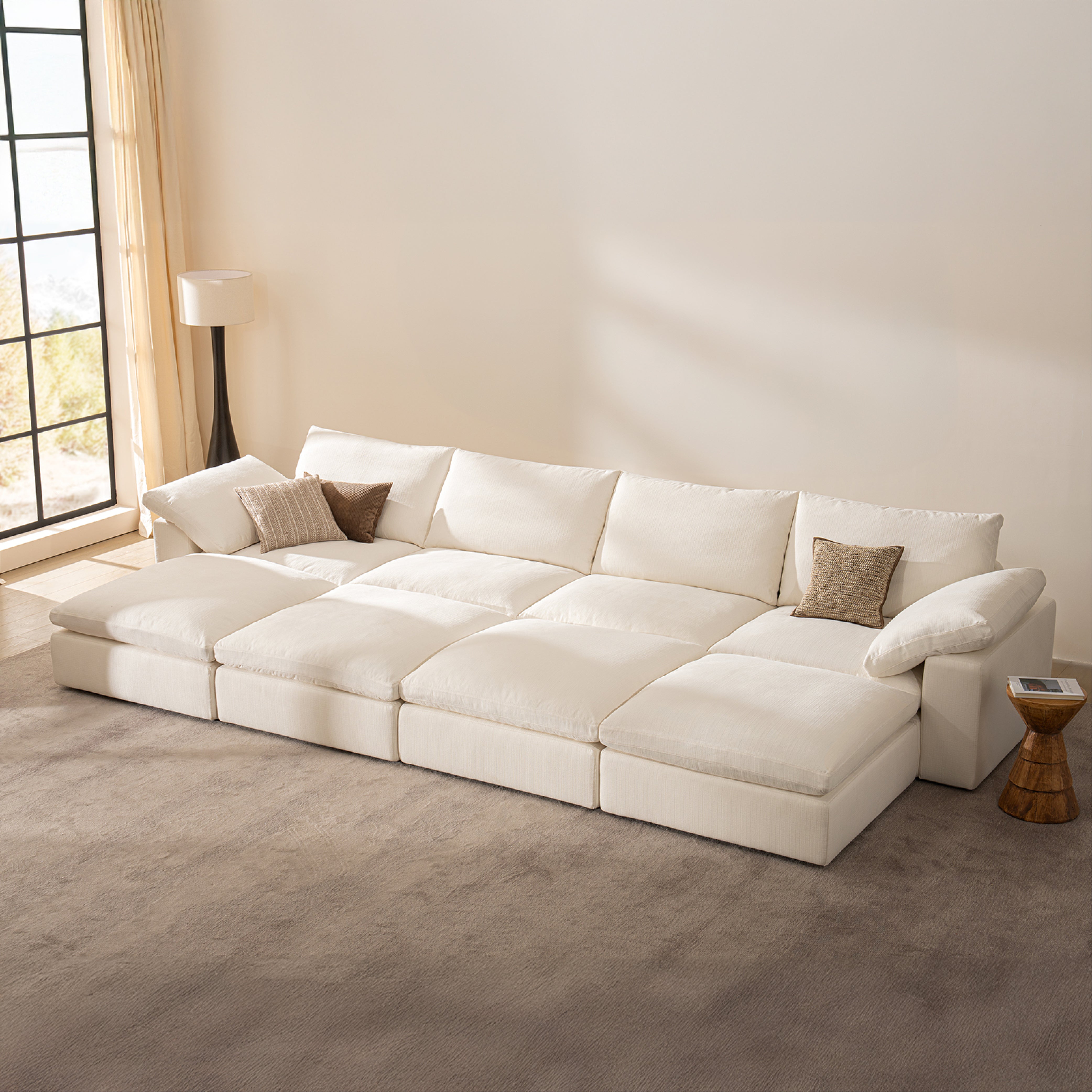 Cloud Couch Oversized Modular Sectional Sofa True Relax Comfy Couches Wide&Deep Seat Sofas for Living Room Metal Frame Furniture Sets - Vorthio
