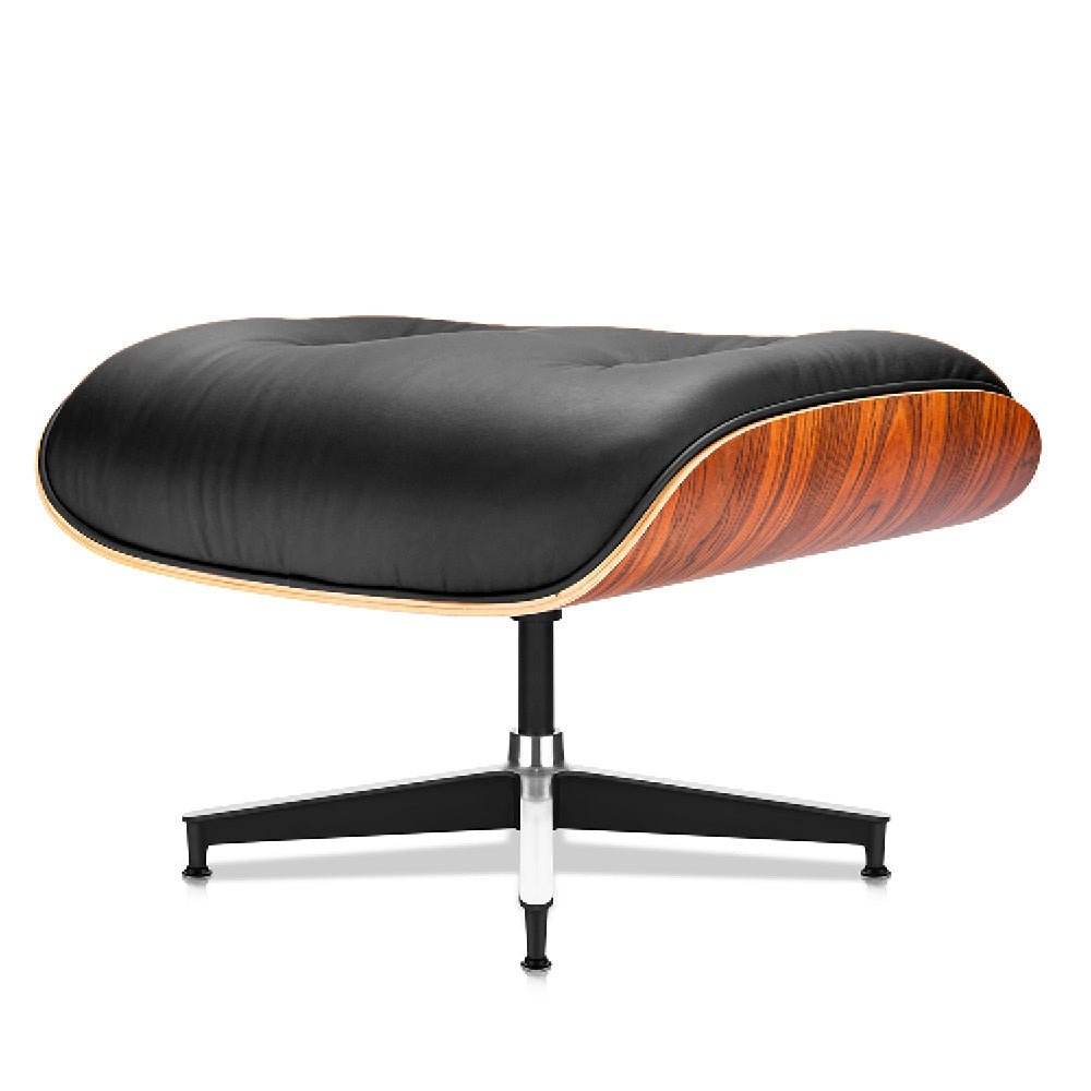 Mid - Century Lounge Chair and Ottoman - A+ Premium Taller - Black - Vorthio