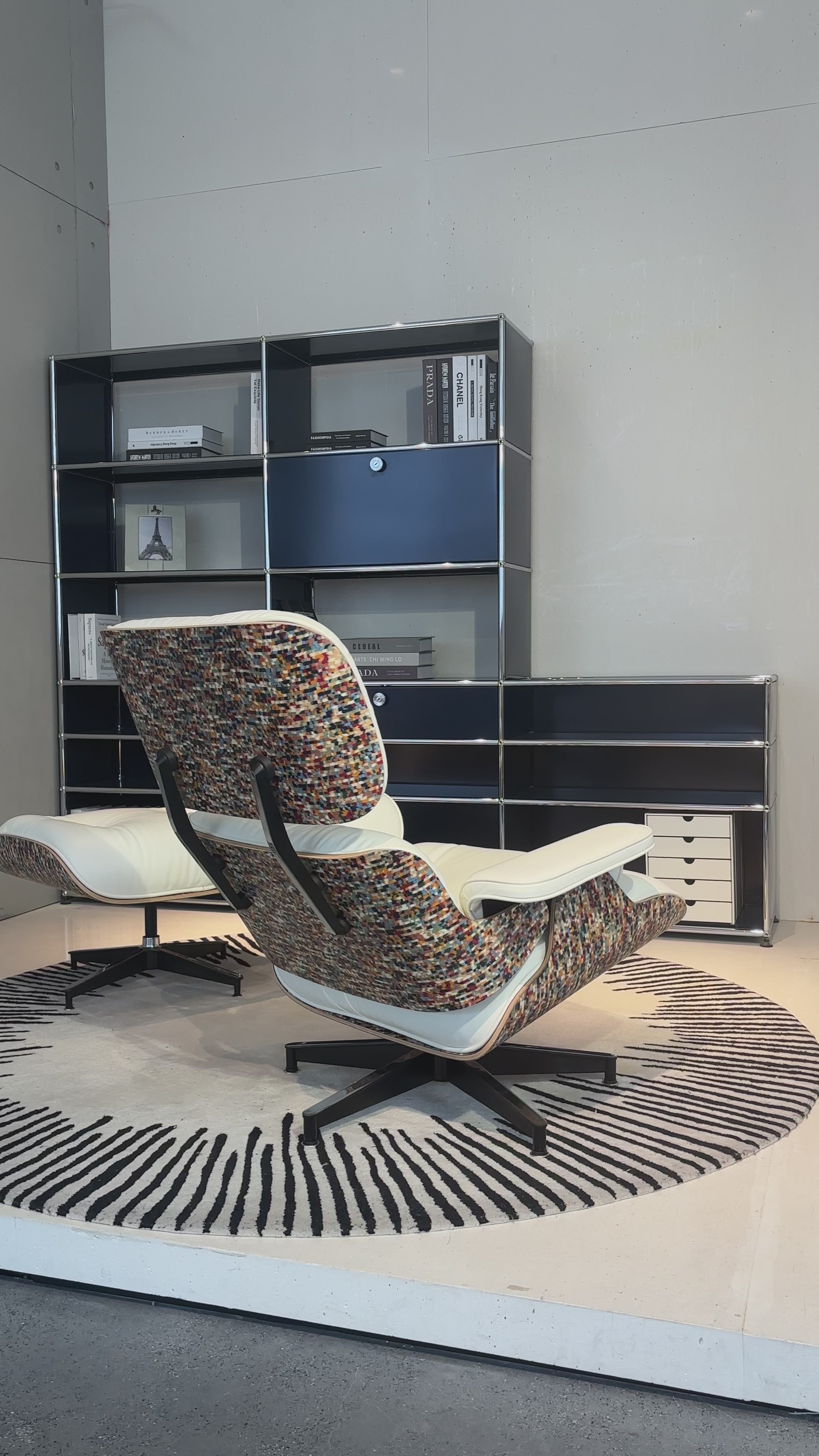 ムッチャ Retro Mid-Century Lounge Chair and Ottoman - A+ Premium Taller - Pixel